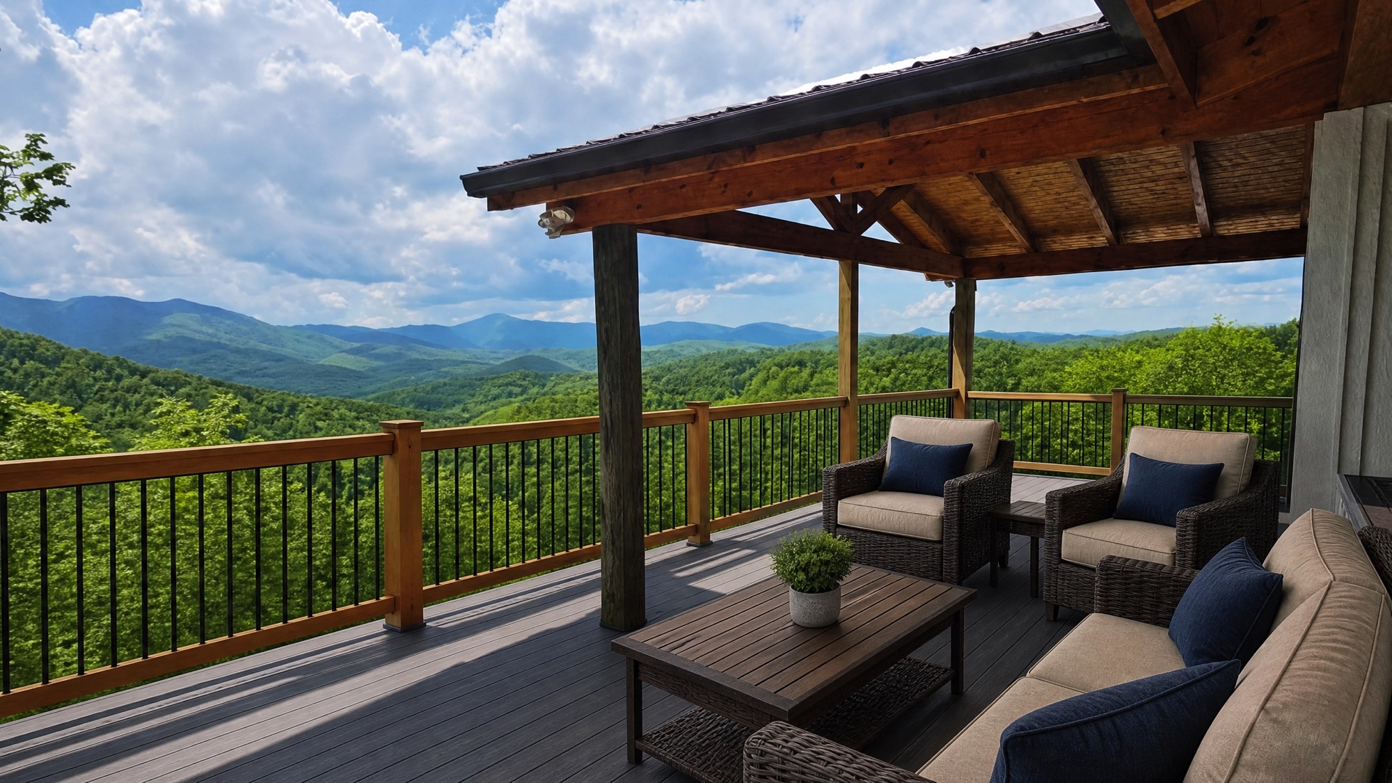 Custom covered deck in the High Country