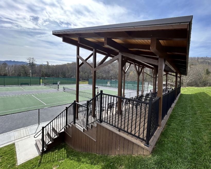 Outdoor Structure by Mountain Fence and Deck